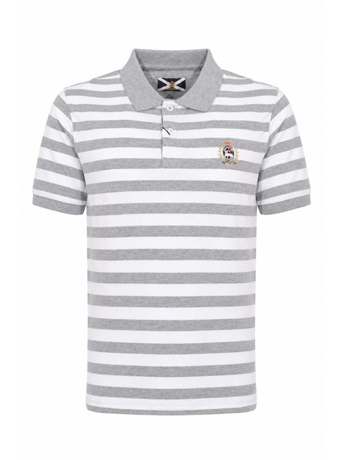 Polo Lancia in cotone a righe Bianco Grigio JOHNNY LAMBS | LANCIA001